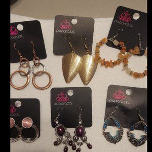 6 pair of paparazzi earrings